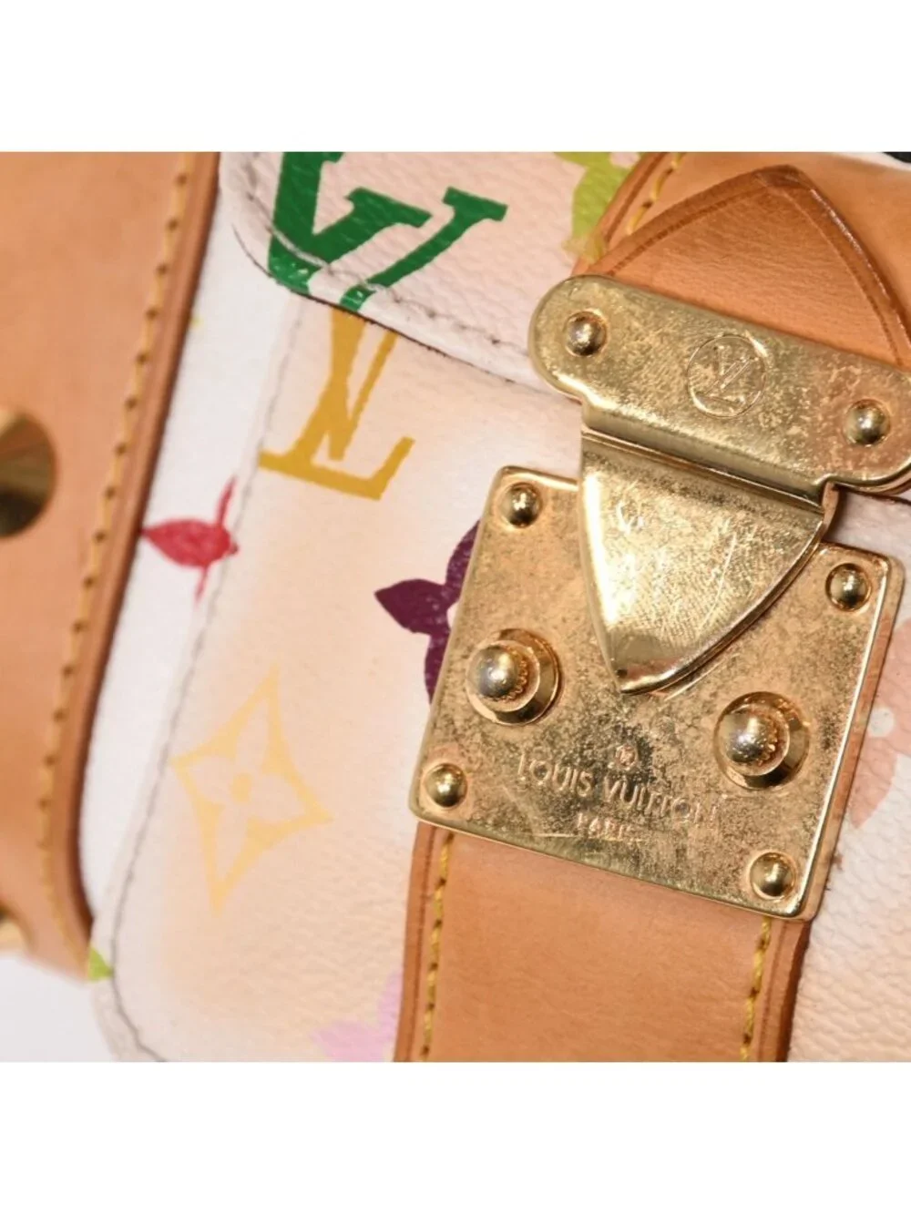 Louis Vuitton Keepall 45 Boston Bag Monogram Multicolor White Takashi Murakami